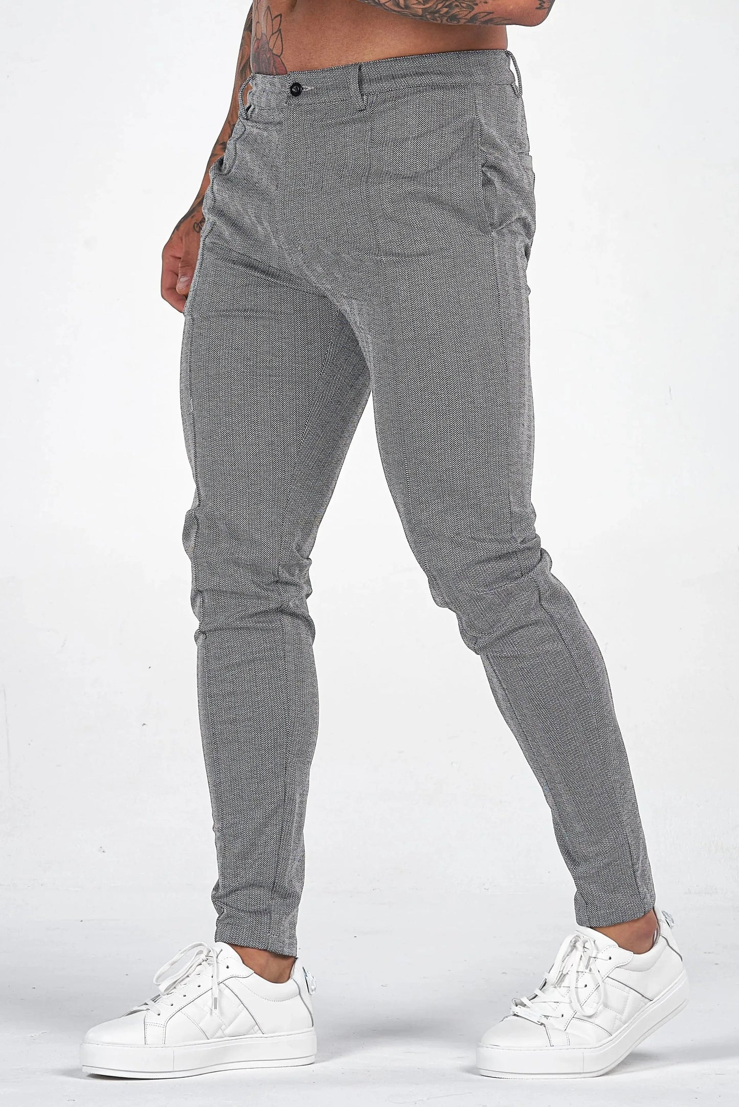 THE CHEVRON TROUSERS - GREY