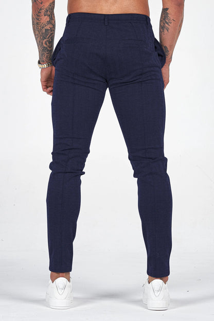 THE CHEVRON TROUSERS - NAVY BLUE