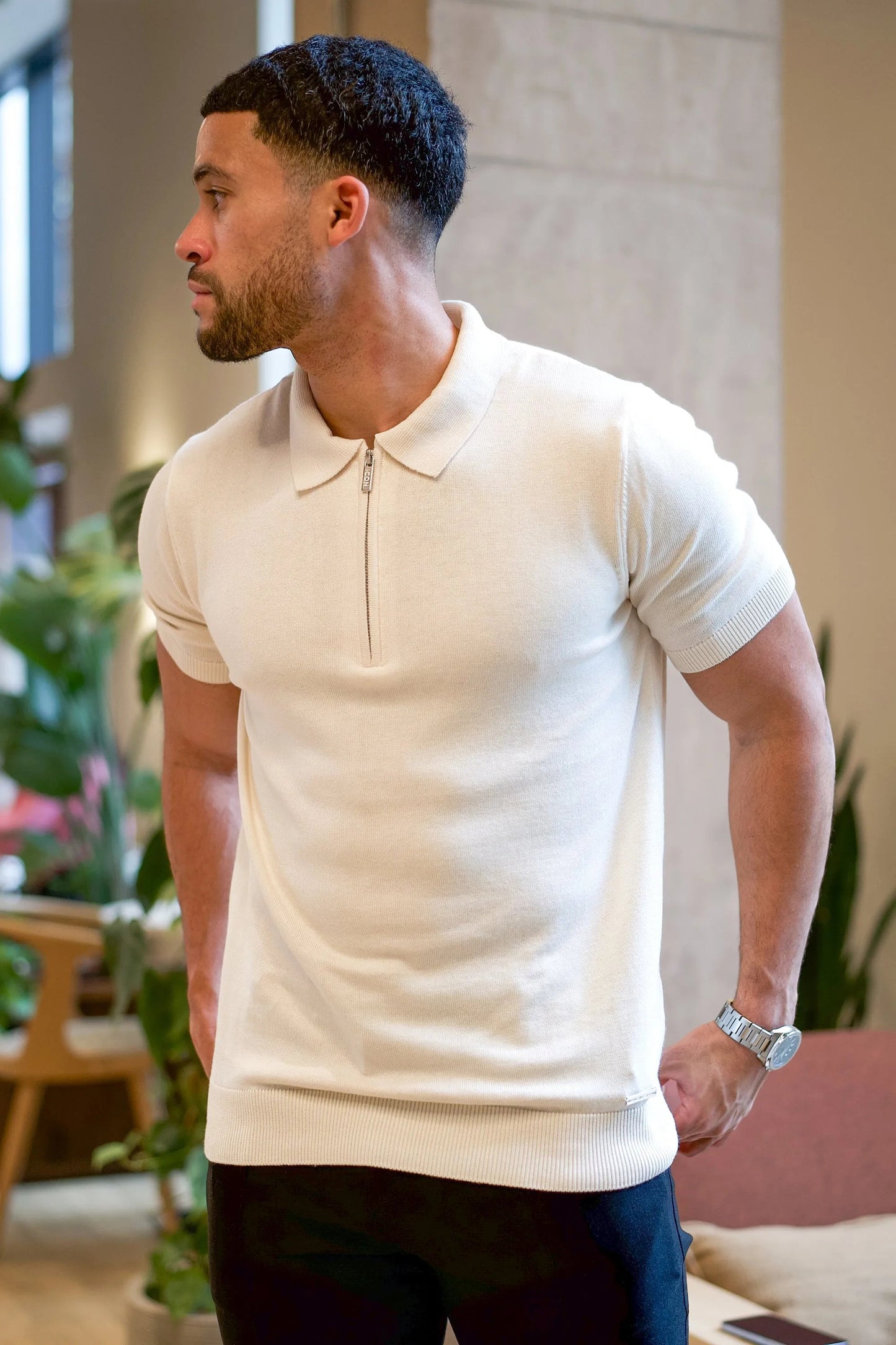 THE VIDA - SHORTSLEEVE POLO - BEIGE - ICON. AMSTERDAM