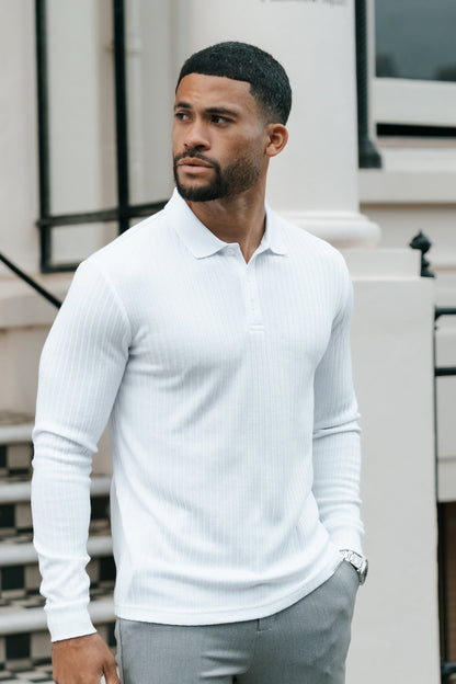 THE RIBBED LONGSLEEVE POLO