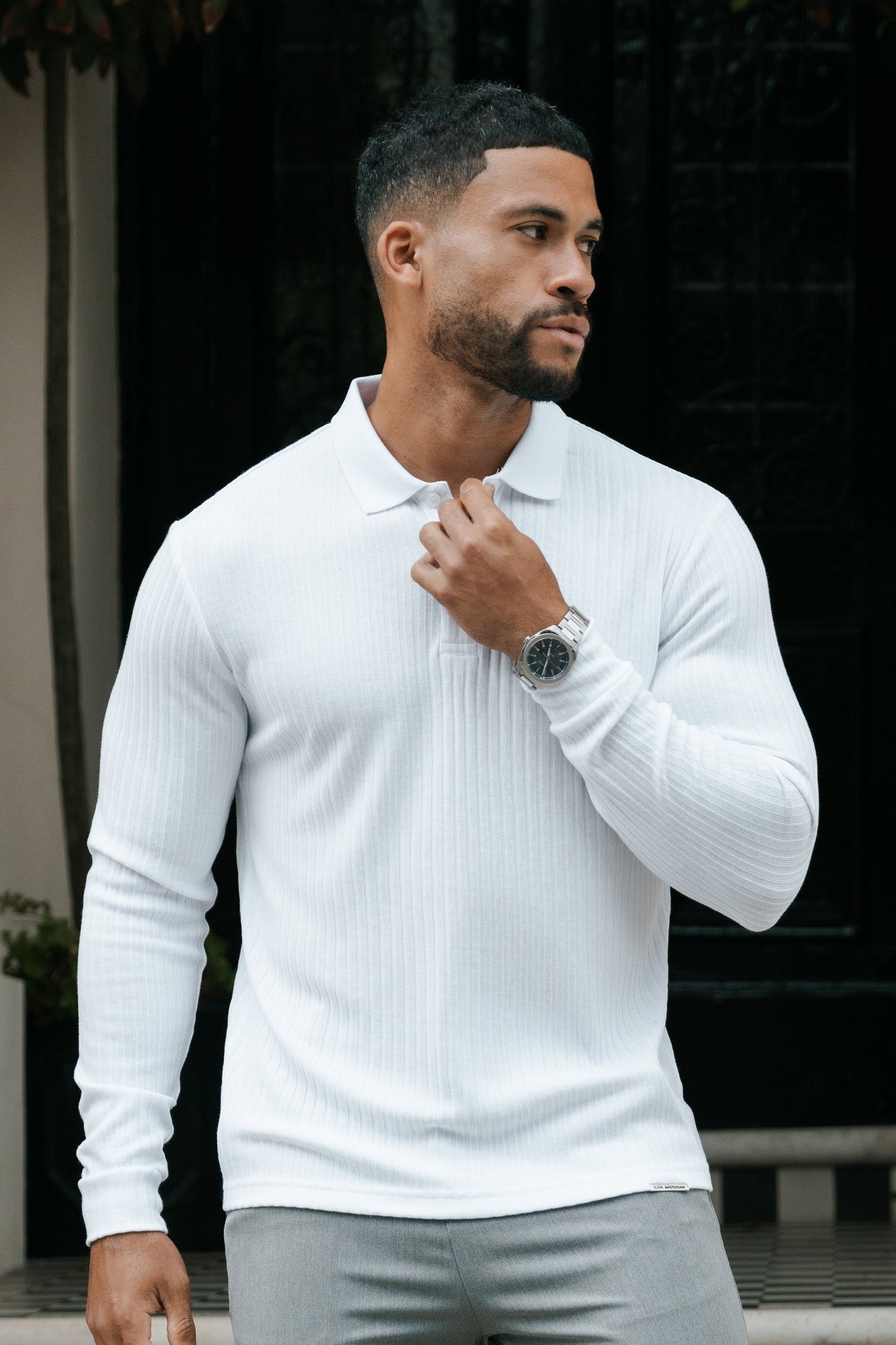 THE RIBBED LONGSLEEVE POLO