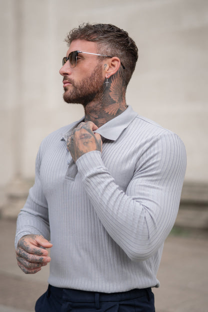 THE RIBBED LONGSLEEVE POLO