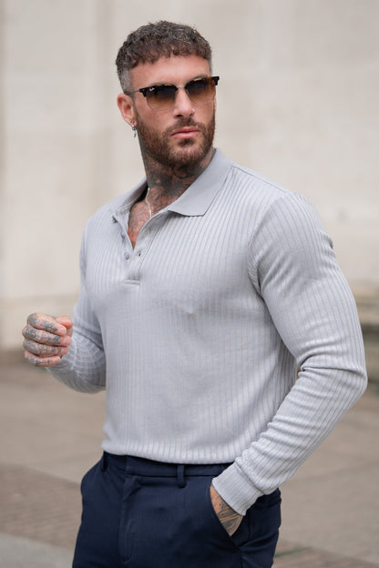 THE RIBBED LONGSLEEVE POLO