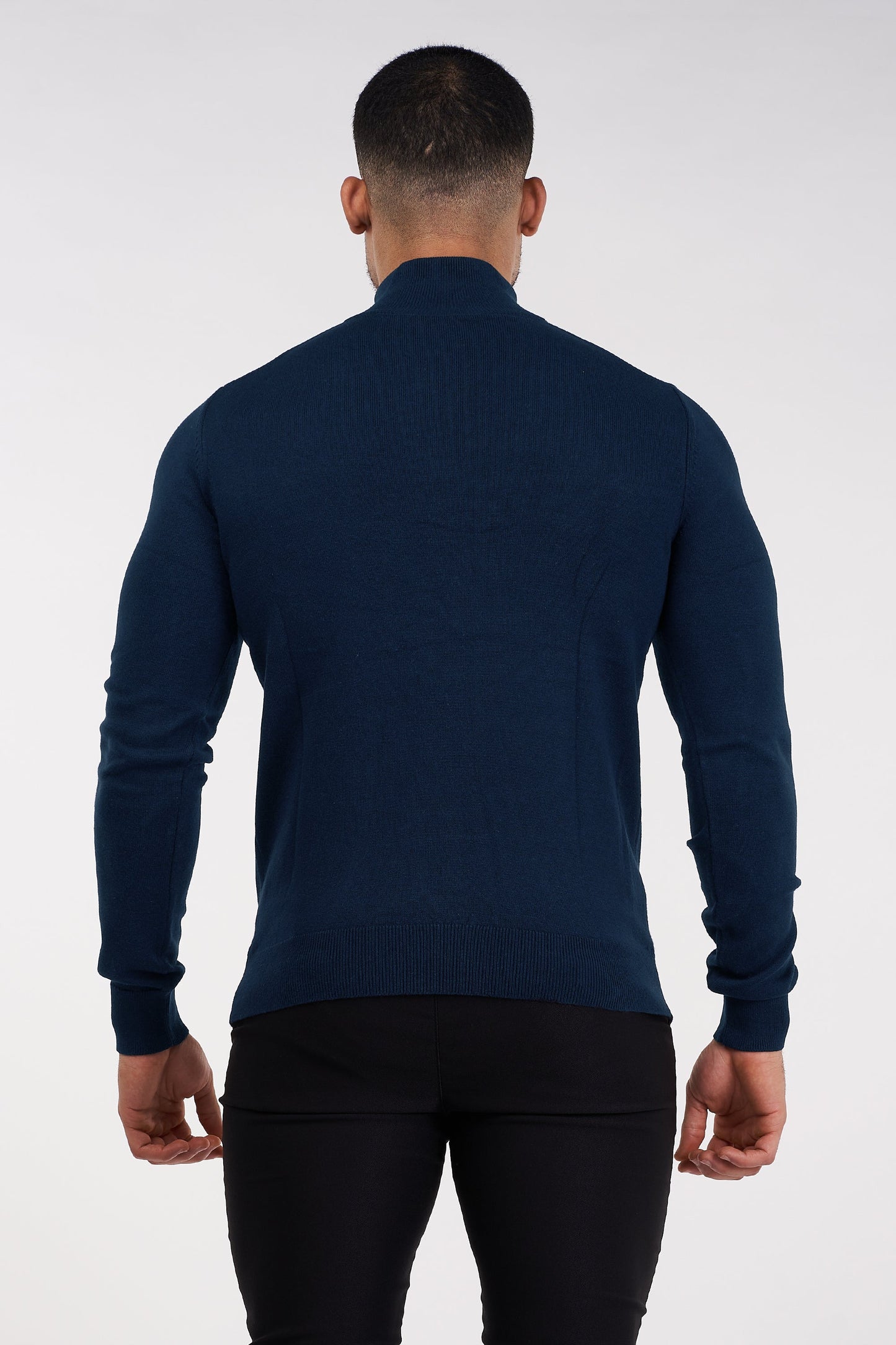 THE SANTORINI - HALF ZIP SWEATER - BLUE