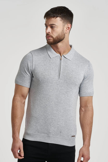 THE VIDA - SHORTSLEEVE POLO - GREY - ICON. AMSTERDAM