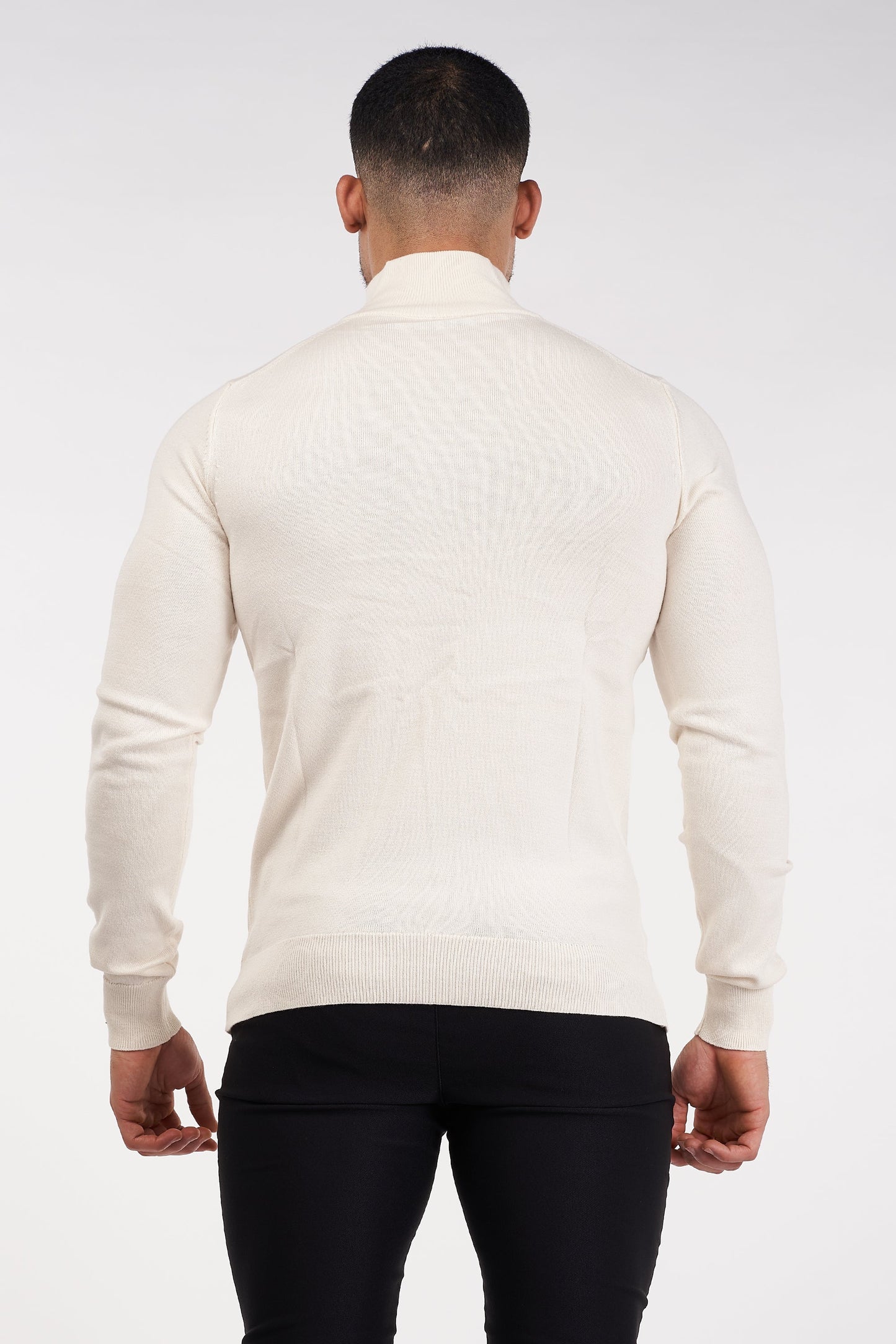 THE SANTORINI - HALF ZIP SWEATER - BEIGE