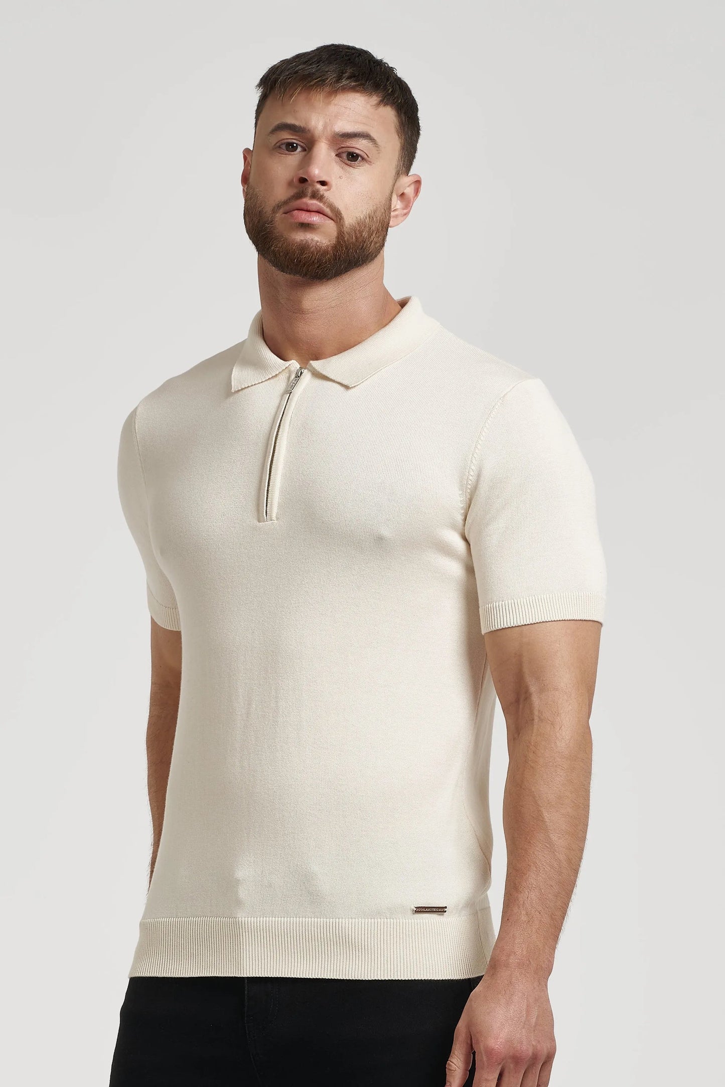 THE VIDA - SHORTSLEEVE POLO - BEIGE - ICON. AMSTERDAM