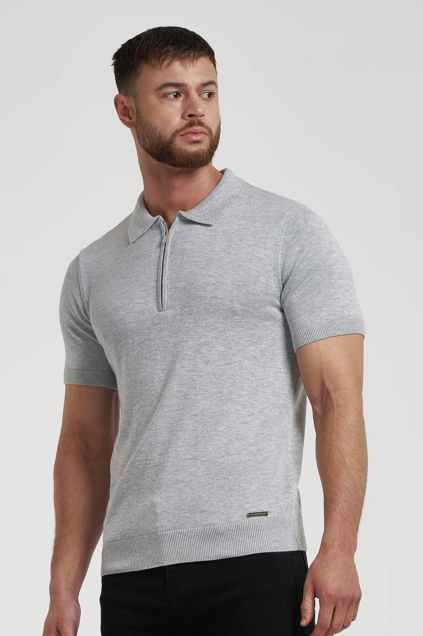 THE VIDA - SHORTSLEEVE POLO - GREY - ICON. AMSTERDAM